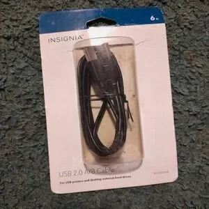 Insignia Black USB 2.0 A/B Cable