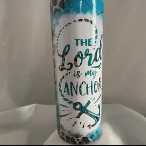 Inspirational Anchor Tumbler with Teal and White Design