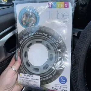INTEX Black Gray TIRE Color Pool Floating Tube 36" Diameter New 2013 HTF