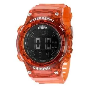 Invicta Chrono Men’s Digital Watch Orange Water Resistant Wristwatch Brand New