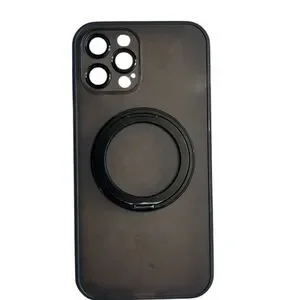 iPhone 12 Pro Max Case Black w/ Ring Stand & Lens Protection