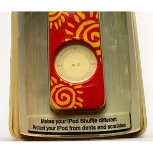 IPod Shuffle Sun Case Cover Skin 1st Gen Spiral Sunburst Red Yellow IJacket NOS