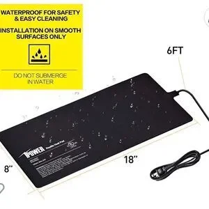 IPower Reptile Heat Pad 8x18 Inch 24w Under Tank Terrarium Warming Heat Mat