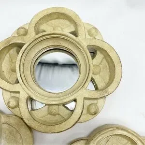 Irish Celtic Knot Elegant Cream Mini Wall Mirror 3 Pc Set Vintage