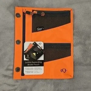 iScholar Jumbo Expandable Pencil Pouch 3 Pockets Orange