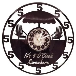 IT'S 5 O' CLOCK SOMEWHERE vinyl record clock