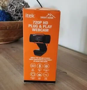 Itek 720P HD Plug & Play Webcam Built In Mic Video Chat USB And 3.5 Jack NWT