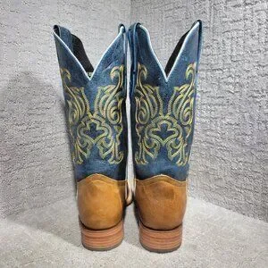 J.B. Dillon Windmark Men's Size 9 EE Brown Blue Leather Western Boots JBR2004