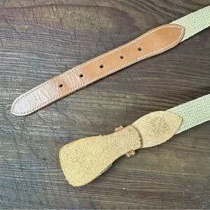 J.Crew Brown Leather And Webbing Tan Belt Like New