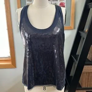 J. Crew Cotton Sequined Tank In Size Medium In EUC