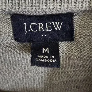 J.Crew Gray 1/2 Zip Merino Wool Blend Mock Neck Sweater Size M