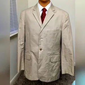 J Crew Men's Blazer Size 42R Tan Sport Coats Quality Suits By J Crew
