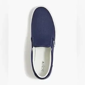 J. Crew Navy Canvas Slip-on Sneakers