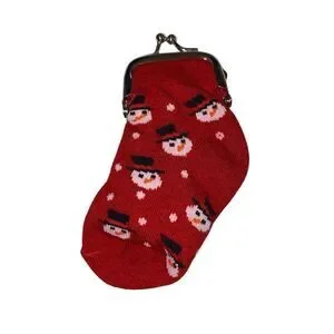 J Snowman Sock Purse Winter Christmas Xmas Toddler Girls Kids