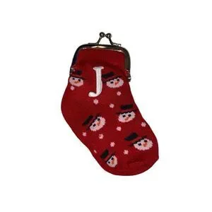 J Snowman Sock Purse Winter Christmas Xmas Toddler Girls Kids