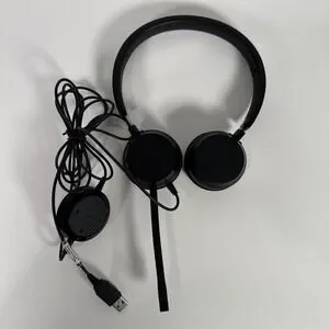 Jabra Evolve 20 Stereo Dual Ear USB wired Headset HSC016 Black - Tested & Works