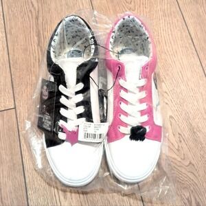 Jack & Sally Shoes Womens 10 Sneakers Black Pink Skellington Nightmare Christmas