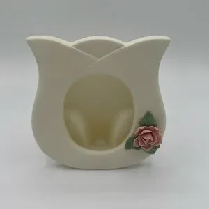 Jamestown Bisque Porcelain Tea Rose Photo Frame