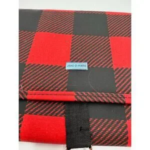 Jane Marie Jewelry Organizer Travel Buffalo With Hanger Plaid Red Black