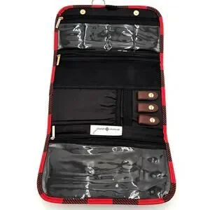 Jane Marie Jewelry Organizer Travel Buffalo With Hanger Plaid Red Black