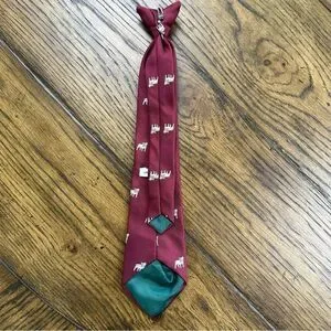 Janie And Jack Burgundy Bulldog Clip On Tie