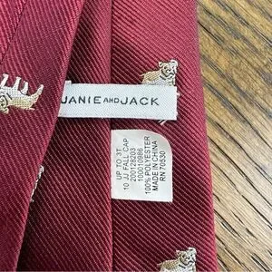 Janie And Jack Burgundy Bulldog Clip On Tie