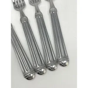 JC PENNEY COLONNADE Stainless Glossy Dinner Place Forks 8.25" Set Of 4