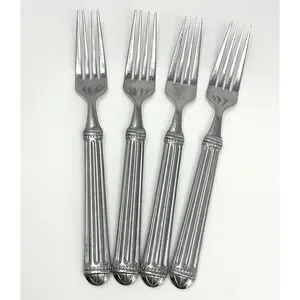 JC PENNEY COLONNADE Stainless Glossy Dinner Place Forks 8.25" Set Of 4