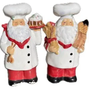 Jennifer Brinley Santa Holiday Salt And Pepper Shakers Vintage