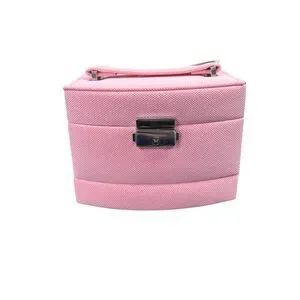 Jewelry Storage Organizer Box With Mirror Pink Giftable Rings Watches Necklace