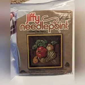 JIFFY NEEDLEPOINT GOURDS & PARSLEY BEGINNERS NEEDLEPOINT KIT