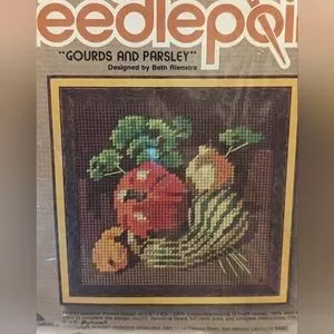 JIFFY NEEDLEPOINT GOURDS & PARSLEY BEGINNERS NEEDLEPOINT KIT