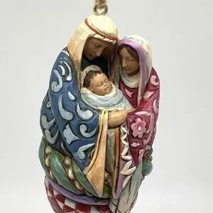 Jim Shore Holy Family On Finial Hanging Ornament 2010 Christmas Nativity 4019790