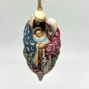 Jim Shore Holy Family On Finial Hanging Ornament 2010 Christmas Nativity 4019790