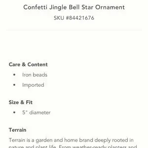 Jingle Bell Star Ornament