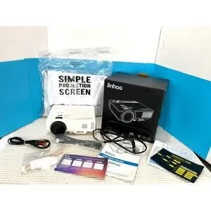 Jinhoo M10 WiFi Projector 1080P Supported With sealed Projection Screen EUC