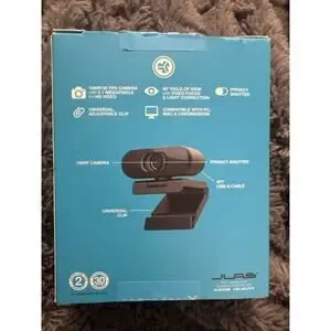 JLab Go Pop USB HD Webcam Black 1080p/30 FPS 2.1 Megapixels Privacy Shutter
