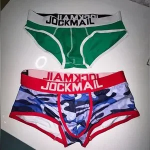 Jock Mail Set Of Men's Blue Camouflage Boxer Briefs XLL Or XL In Red Green Blue