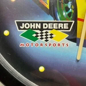 John Deere Motorsports NASCAR Vintage Wall Clock Battery Incl