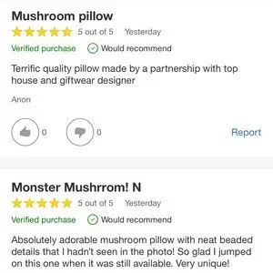 John Derian Mushroom Pillow