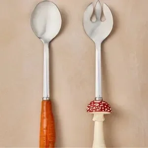 John Derian Vegetable Serving Spoon & Fork Set