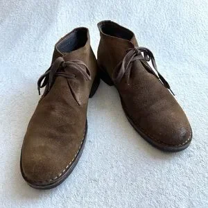 John Varvatos Chukka Men’s Boots In Brown Suede Leather 11M Lace Up Shoes