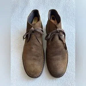 John Varvatos Chukka Men’s Boots In Brown Suede Leather 11M Lace Up Shoes