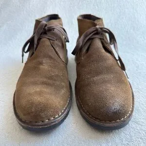 John Varvatos Chukka Men’s Boots In Brown Suede Leather 11M Lace Up Shoes