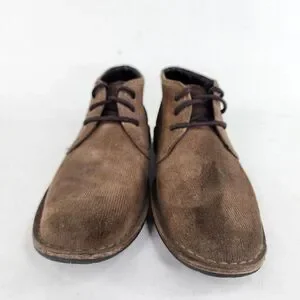 John Varvatos USA Men's Chukka Boots US 8 M Brown Suede Corduroy Plain Toe Shoes