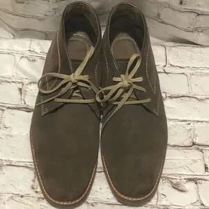 Johnston & Murphy J. Murphy Brown Suede Chukka Boots With Stitch Academia Sz 12M
