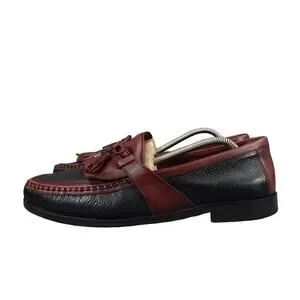 Johnston & Murphy Shoes Mens 10 Loafers Tassel Fringe Moccasin Leather Classic