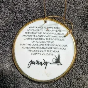 Jon Van Zyle Alaskan Christmas Ornament Husky Dog Art Cabin Holiday Decor