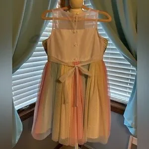 Jona Michelle Pastel Rainbow Tulle Occasion Dress