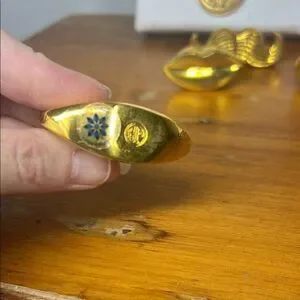Jonathan Adler Gold Lip and Mustache Card Holder